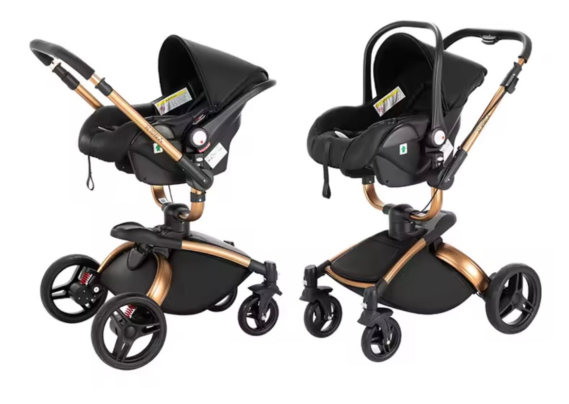 3-in-1 Baby Kinderwagen mit Babyschale – Luxus Stroller für Neugeborene & Kleinkinder