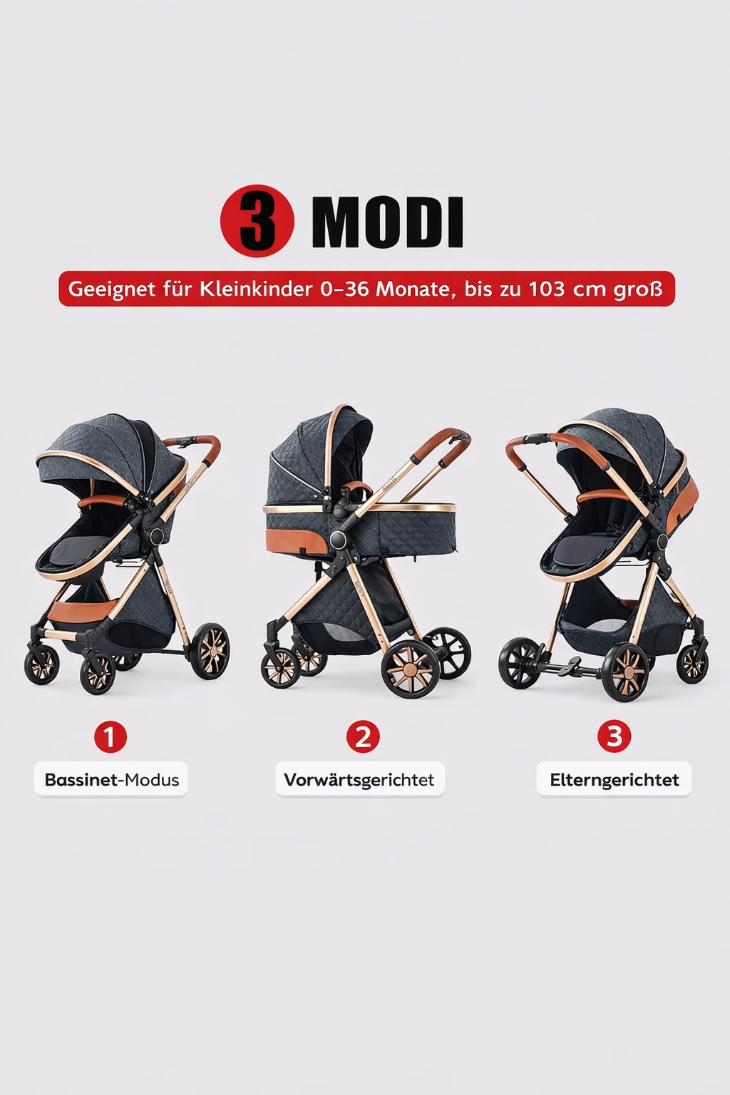 Nestino 3-in-1 Kombikinderwagen – Geborgenheit von Geburt an