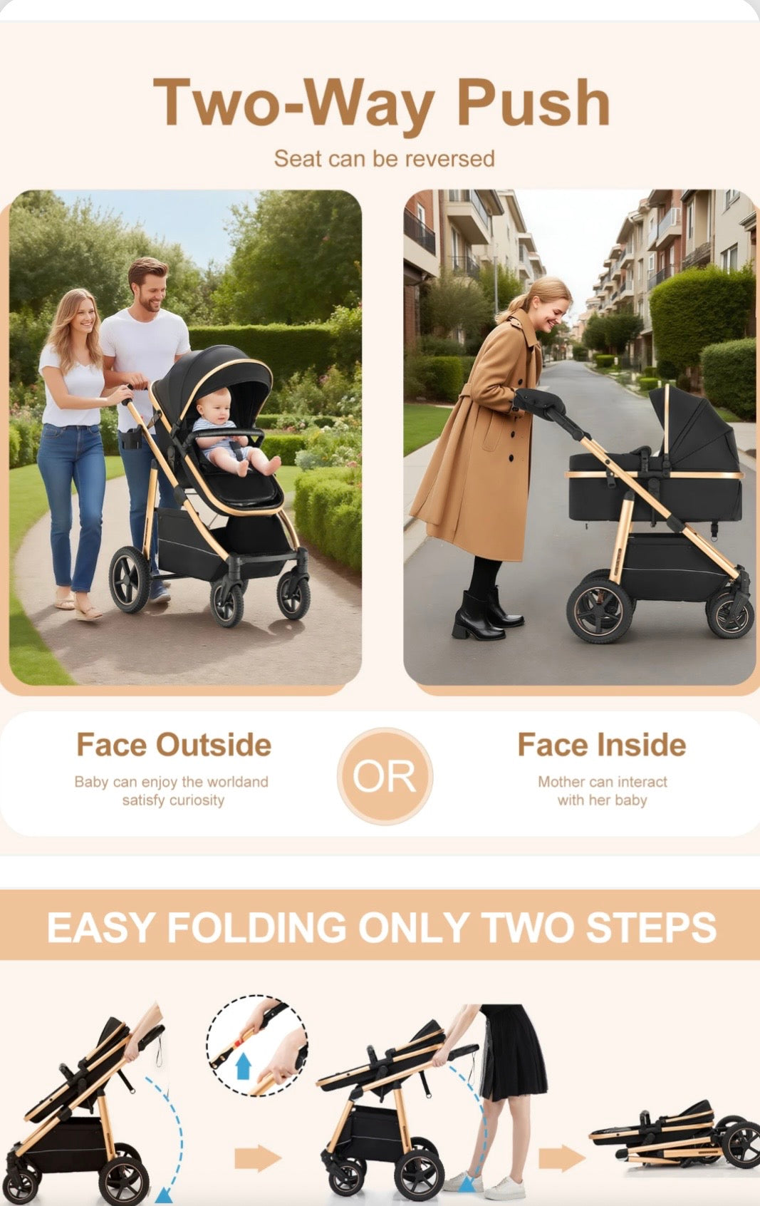 BABYFLOW COMFORT – Wendbarer 3-in-1 Kinderwagen