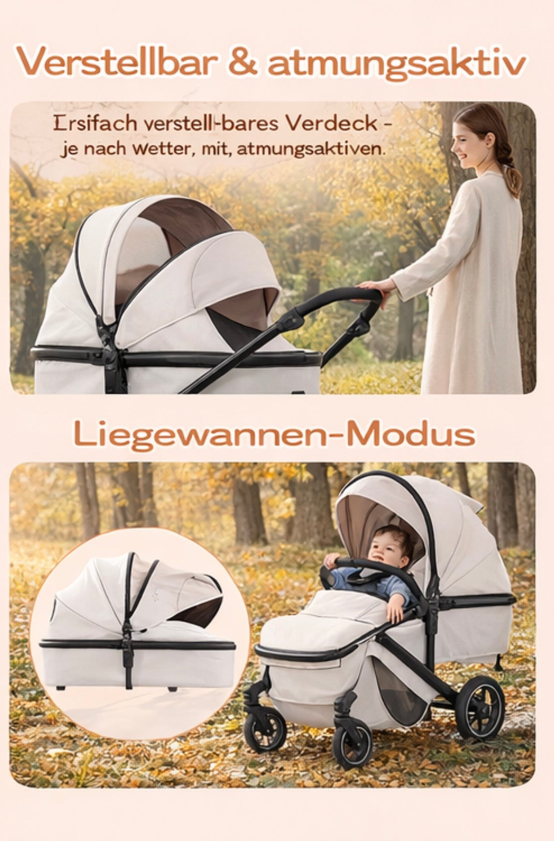 BABYFLOW COMFORT – Wendbarer 3-in-1 Kinderwagen