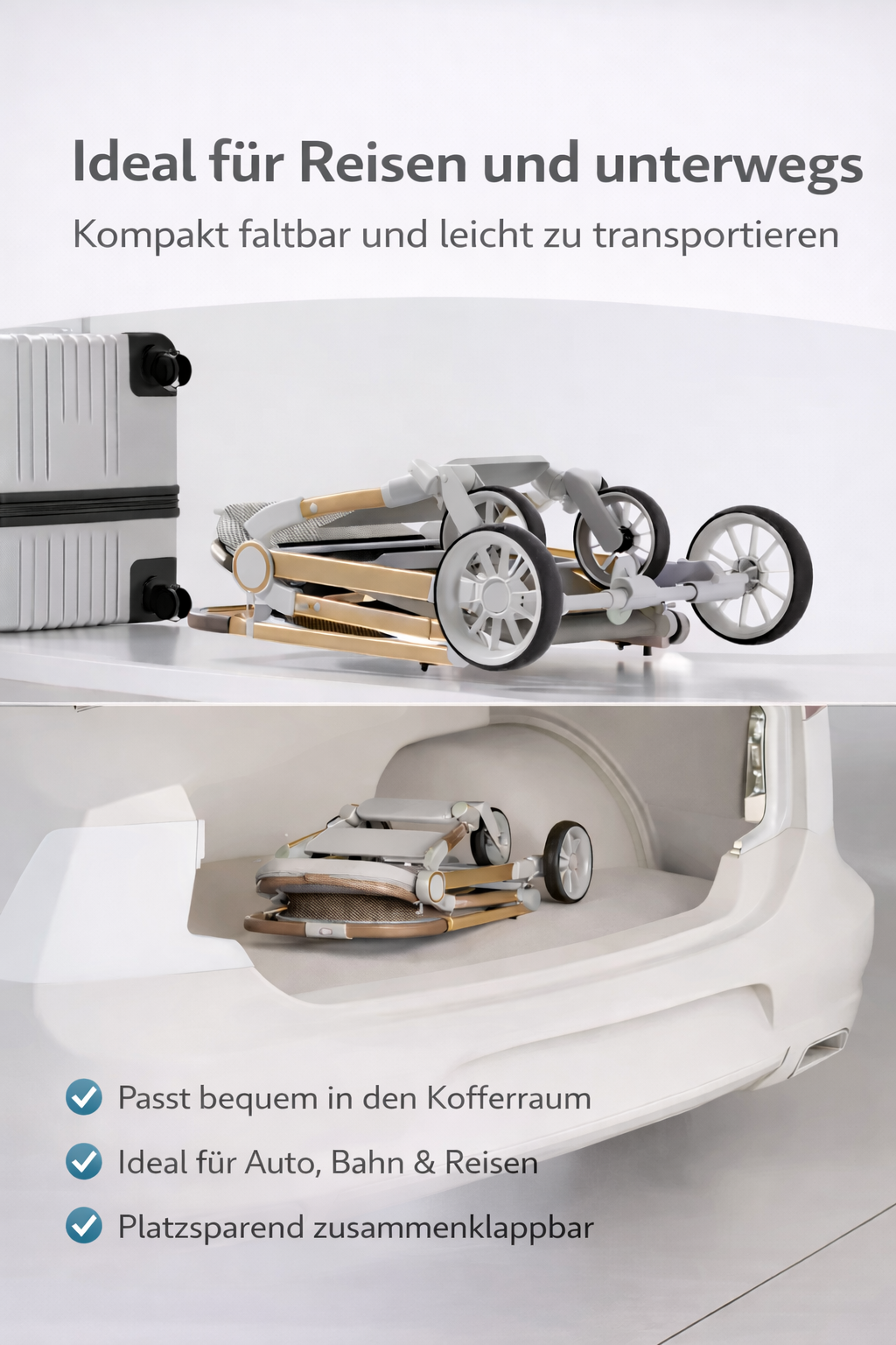 Buggy "Flexi" – Wendbarer Buggy ab Geburt, Einhand-Faltmechanismus, höhenverstellbarer Teleskopgriff