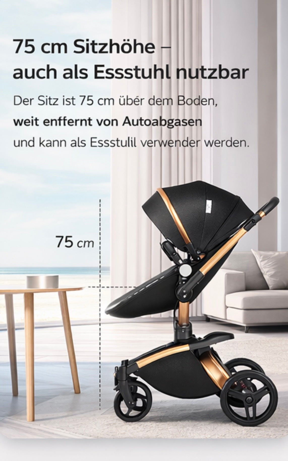 3-in-1 Baby Kinderwagen mit Babyschale – Luxus Stroller für Neugeborene & Kleinkinder