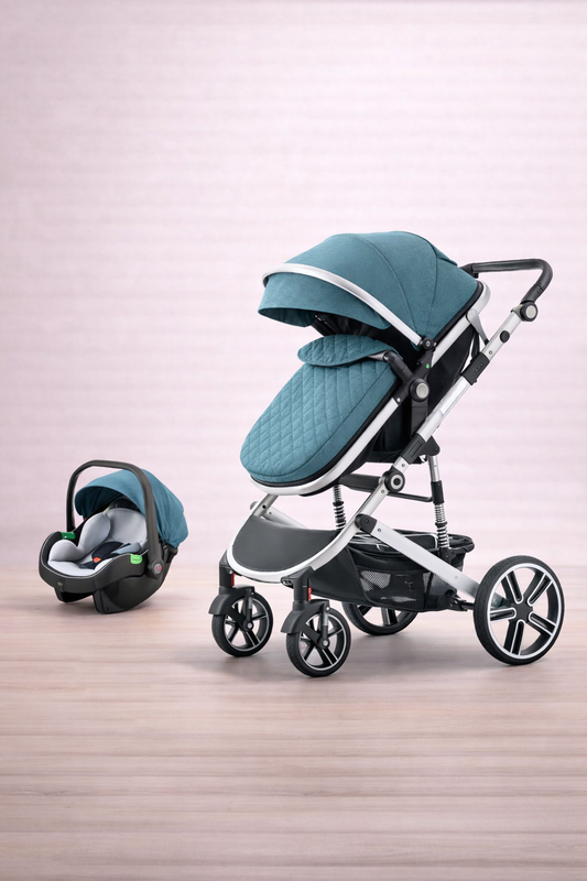 Kinderwagen 3-in-1 ab Geburt – Wendbarer Sitz mit Liegefunktion, kompakt faltbar & großem Sonnendach