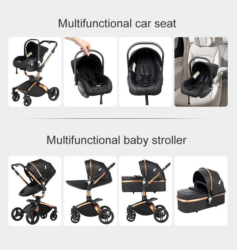3-in-1 Baby Kinderwagen mit Babyschale – Luxus Stroller für Neugeborene & Kleinkinder