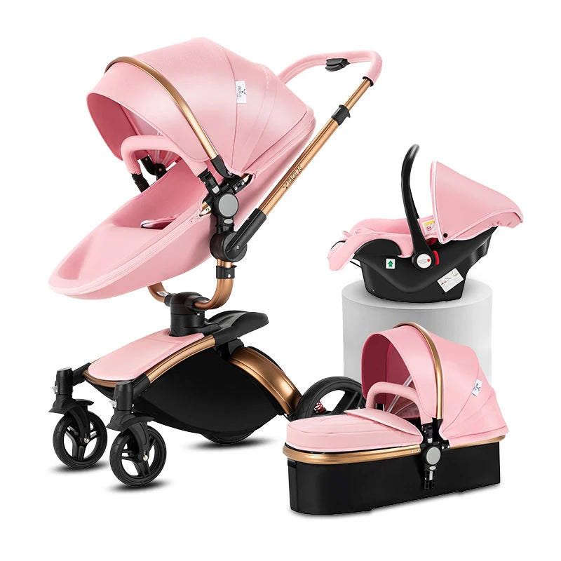 3-in-1 Baby Kinderwagen mit Babyschale – Luxus Stroller für Neugeborene & Kleinkinder