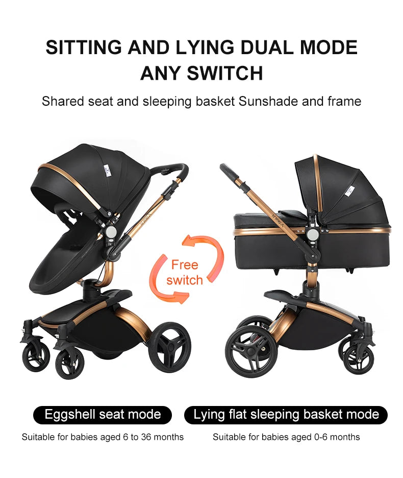 3-in-1 Baby Kinderwagen mit Babyschale – Luxus Stroller für Neugeborene & Kleinkinder
